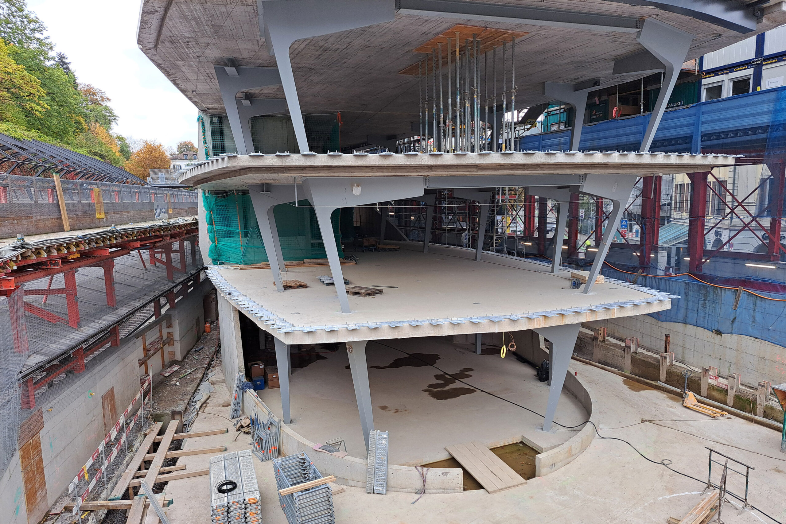 Ein Blick in die Baustelle des “Haus zum Falken” (Foto: Tiefbauamt Stadt Zürich)