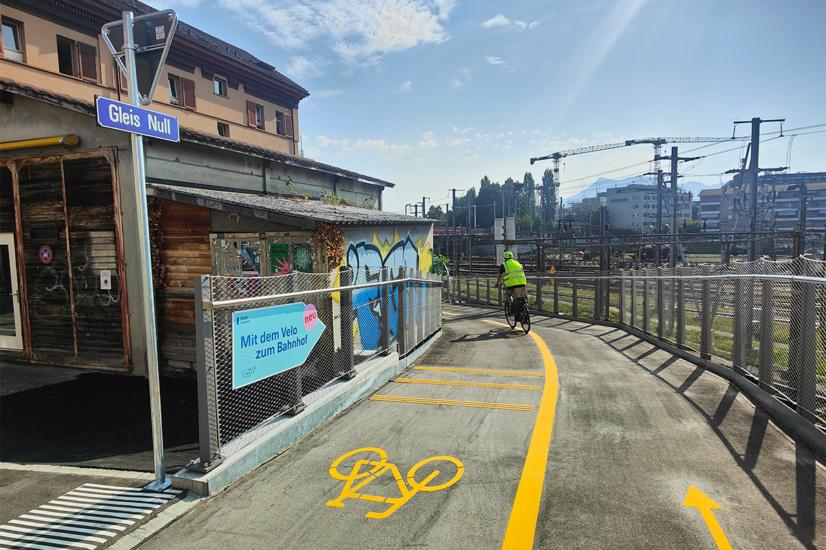 La « Gleis Null » longe les voies CFF jusqu’à la gare de Lucerne (Photo: Ville de Lucerne)