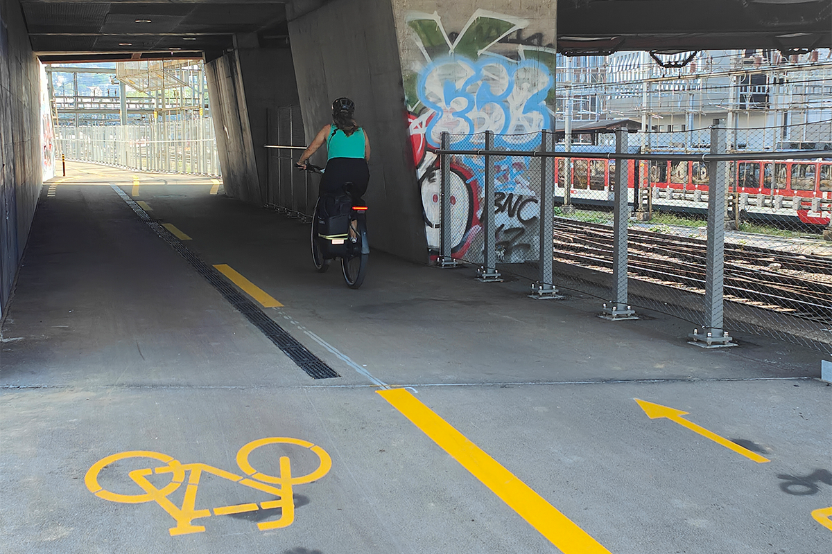 Dans le passage souterrain du Langensandbrücke, l’éclairage et le système d’évacuation des eaux ont été améliorés (Photo : Ville de Lucerne)